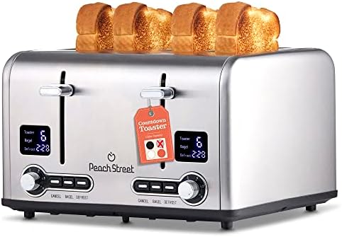 Peach Street 4-Slice Digital Toaster