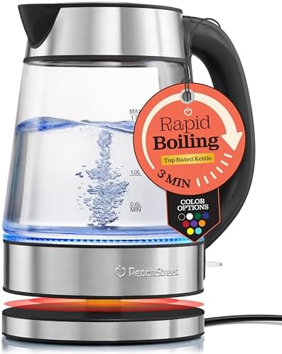 Peach Street Speed-Boil Glass Kettle 1.7L